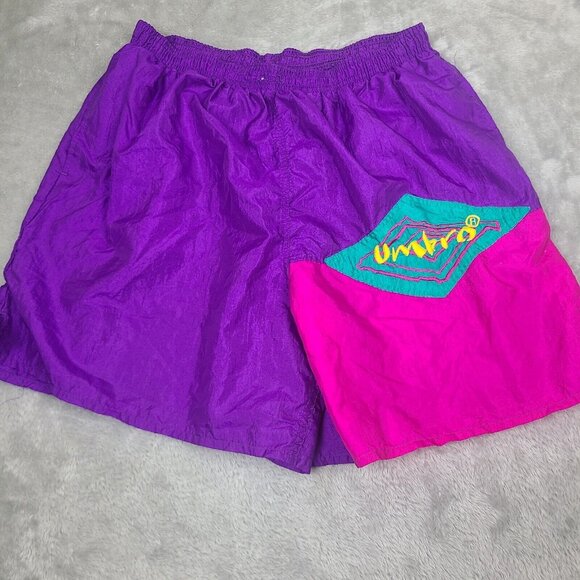 Vintage Umbro Shorts Mens X-Large Color Block Sand Soccer Federation Nylon - Picture 1 of 9